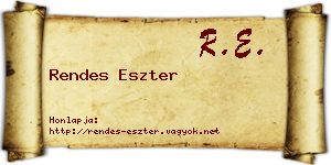 Rendes Eszter névjegykártya